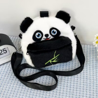 Túi nhỏ hình gấu trúc dễ thương cho bé gái túi đeo chéo túi đeo vai nhỏ bằng vải nhung hoạt hình cho