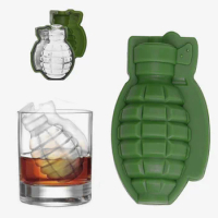 Creative 3D Grenade Shape Mold Tray Ice Cream Maker Party Bar Drinks Whiskey Wine Ice Maker Silicone Bar Accessories