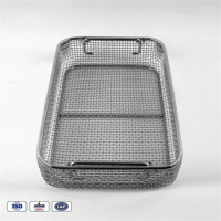 Stainless Steel Wire Mesh Tray, Medical Disinfect Basket, Cleaning Basket