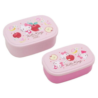 小禮堂 Hello Kitty 微波保鮮盒2入組 Ag+ (粉蘋果款)