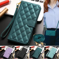 Long lanyard Flip Leather Case for Samsung Galaxy Note 20 Ultra 10 9 8 Plus A10 A20E A30 A50 A70 A51 A71 A21S Wallet Card Cover