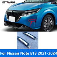 For Nissan Note E13 2021-2023 2024 Black Front Bumper Air Vent Trim Intake Frame Grille Splitter Spoiler Accessories Car Styling