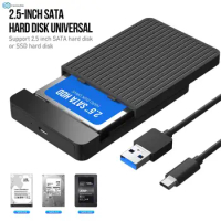 Case 2.5 Inch Hard Drive Enclosure Mobile Hard Disk Box SSD SATA To USB Type-C Cable External Support 6TB Harddisk Boxs