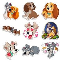 Disney Lady and the Tramp Resin Planar for Phone Case Crocs Hair Bow Decortion
