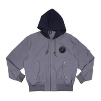 【下殺↘ 8折】KANGOL 外套 灰色 拼接 連帽 防風 飛行外套 中性 6555142112