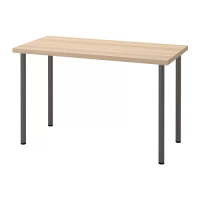 LAGKAPTEN/ADILS 書桌/工作桌, 染白橡木紋/深灰色, 120 x 60 公分