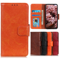 Orange Vintage Leather Flip Case on Samsung A52 4G Case Galaxy A 52 5G Cover on Samsung Galaxy A52S Fashion Magnetic Funda