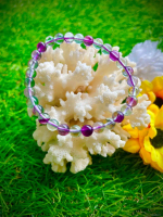Gelang Kristal Flourite Round Plain 6mm grade AAA