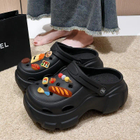 8cm thick bottom hole shoes women's summer anti-slip and smelly beach cold drag