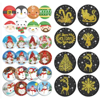 8PCS Snowman Acrylic/Wood Christmas Collection Diamond Painting Art Coaster Kit Christmas for Adults Kids Beginner Gift Supplies