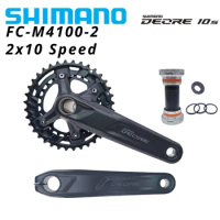 SHIMANO DEORE M4100 2x10s 2-PIECE FRONT CHAINRING CRANKSET FC-M4100-2 FC-M4100-B2 10 SPEED MTB Mountain Bike CRANKARM