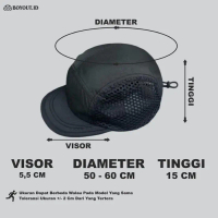 Exclusive Sale Topi Olahraga Lari Sepeda Outdoor 5 Panel Visor Pendek Unisex Model Polos 5 Terlaris