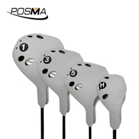 POSMA PGM  高爾夫發球木桿頭套  可清洗  (內含 1號 3號 5號 鐵木桿 4入組)  灰色 GT025GRAY