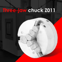 3 Jaws Metal Lathe Chuck with Motor Connection Shaft Self Centering Wood Turning Chuck Z011 for Grinding Milling Turning Machine