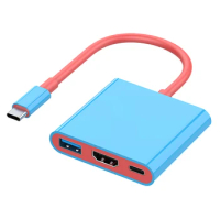 USB C to HDMI-compatible Multiport Adapter 3-in-1 Type-C Hub Thunderbolt 3 to HDMI-com4K Output 100W PD Port for Nintendo Switch