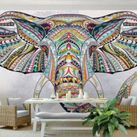 Animal Elephant Photo Mural 3D Custom Wall Paper for Living Room TV Backsplash Minon papers Home Art Decorative