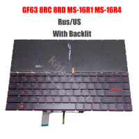 Original Rus Keyboard for MSI GF63 8RC GF63 8RD GF63 Thin 9SC MS-16R1 MS-16R4 Laptop With Red Backlight