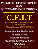 Alat Tes Psikologi CFIT Skala 3 Bentuk B 3B / Psikotes CFIT Lengkap