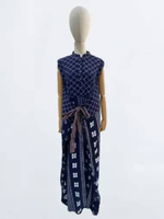 SHIROSHIMA Damia Dress Batik Navy PadiGarisKupu