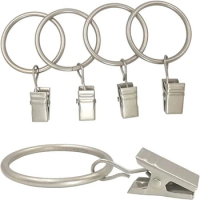 10pcs Shower Curtain Clips Roman Rod Ring Hooks Curtain Buckle Clip Silver Curtain Tie Buckles Diy Curtain Accessories