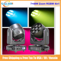 Professional Extremely Small Fast Powerful Beam 7X40W RGBW 4IN1 LED Zoom Moving Head Light For Stage Theatre TV Studio Rental