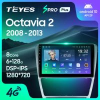 TEYES SPRO Plus For Skoda Octavia 2 A5 2008 - 2013 Car Radio Multimedia Video Player Navigation GPS Android 10 No 2din 2 din dvd