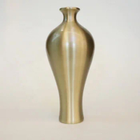 Chinese style flowerpot antique finished brass vase decor wedding ornaments vintage metal flower vase