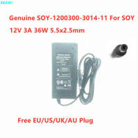 Genuine SOY SOY-1200300-3014-11 12V 3A 36W SOY-1200300 SUN-1200300 AC Adapter For Philips AOC Monitor Power Supply Charger