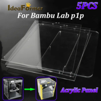 For Bambu Lab P1P 3D Printer Transparent Panels Magnetic Sealing Version High-temperature Acrylic Panel Enclosure Kit Resistant