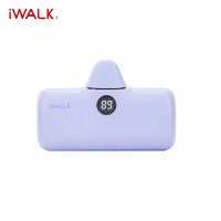 【iWALK】PRO 五代 4800mAh PD快充直插式口袋行動電源(Lightning/Type-c任選)-Lightning接頭/靛紫