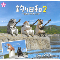 全套5款 日本正版 釣魚日和 P2 貓咪的閒暇時間篇 扭蛋 轉蛋 貓咪釣魚 釣魚貓 YELL - 829705