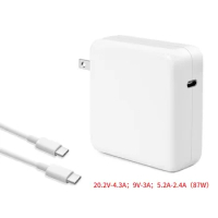 Replacement for Mac Book Pro Charger 87W USB C Power Adapter Compatible with Mac Book Pro 13/15 Inch After 2016