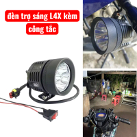 Đèn Pha Led trợ sáng L4x tặng kèm công tắc và pass chân gương gắn cho Xe Máy,Moto, xe điện