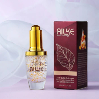AILKE 24k Gold Face Serum, Facial Collagen Whitening Moisturizing Essence, Anti Spots ,With Acido Hialuronico, Women Skin Care