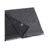 古馳 - GUCCI 古馳 女士羊毛真絲圍巾165904 3G646 1100 灰色 1pc