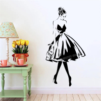 Woman Face Fashion Style Vinyl Wall Sticker Clothing Boutique Dress Design Wall Decal Beauty Salon s