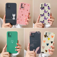 For Samsung A51 A71 A31 Phone Case Simple Heart Liquid Silicone Camera Protection Back Cover For Samsung Galaxy A 51 71 31 Funda