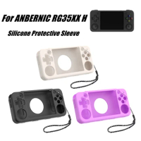 Fall Prevention Game Console Protective Case Waterproof Silicone Protective Sleeve Sweatproof Solid Color for ANBERNIC RG35XX H