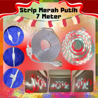 lampu led strip merah putih panjang 7meter tinggal colok /lampu 17 agustusan/lampu merah putih merde