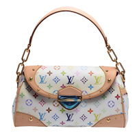 LV Louis Vuitton路易威登 M40203 Beverly MM村上隆Multicolore釦式肩背包(白彩-展示品)