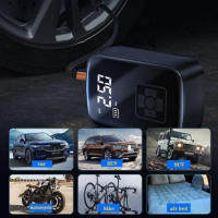 Car Air Compressor 120W 150PSI Electric Wireless Tire Inflator Pump Portable Air Pump for Motorcycle Bicycle Boat AUTO Tyre Ball