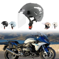 Adjustable Clear Lens Riding Helmet with Reflective Sticker Four Seasons Durable Plastic Motorcycle half Helmets