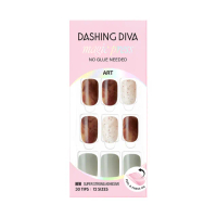 【DASHING DIVA】MAGICPRESS 薄型美甲片_復古瑪琪(免照燈 可修剪 溫暖 木棕 煙燻 灰綠 摩卡 鼠尾草)