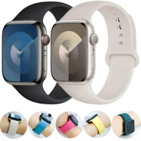 Sport Strap For Apple Watch band 44mm 40mm 45mm 41mm 49mm 42mm 38mm 44 mm Silicone Bracelet iWatch Series 9 8 7 SE 6 5 4 Ultra 2