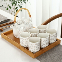 整套提梁壺大號大容量家用陶瓷復古功夫茶具帶濾網茶壺茶道杯套裝
