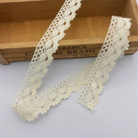 200 Yard 25mm width Beautiful Natural color original cotton/cluny lace beige color