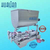 2 Nozzles Semi Auto U type Sauce Paste Filling Machine with Mixer KP-5000U
