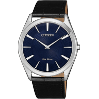 【CITIZEN 星辰】光動能 現代風尚薄型時尚男錶-藍x黑/38.4mm(AR3070-04L)
