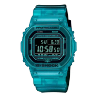 【CASIO 卡西歐】G-SHOCK 男錶 電子錶 橡膠錶帶 半透明 漸變配色 藍牙 防水200米 DW-B5600(DW-B5600G-2)