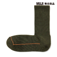 【MUJI 無印良品】男羊毛混圈絨厚織直角襪(共5色)